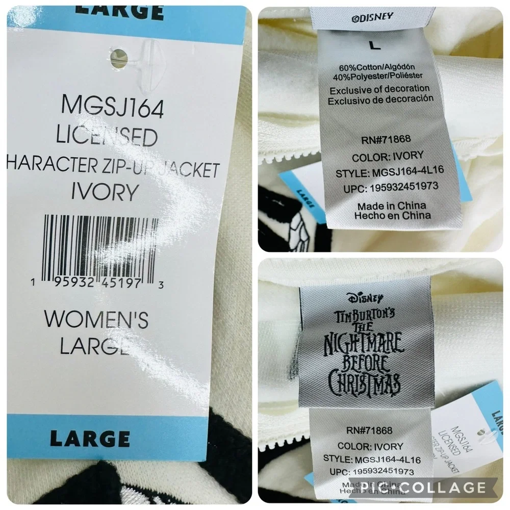 Disney Cream Jacket with Skeleton and Patch Designs - Picture 16 of 16